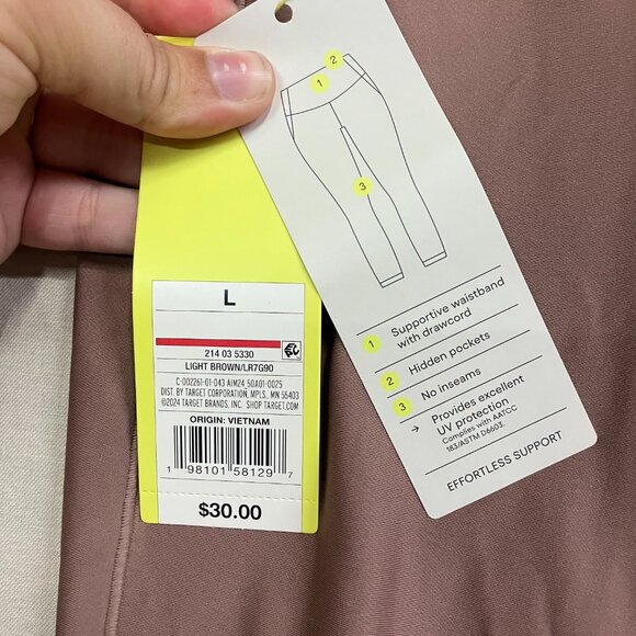 All In Motion Women's Large Light Brown Everyday Soft High-Rise Ribbed Leggings - Picture 5 of 15